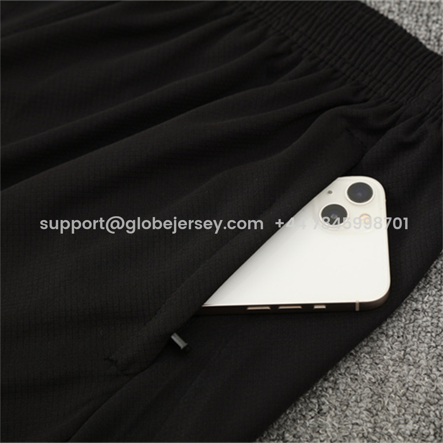 GlobeJersey-Paris Saint-Germain PSG 25-26 Kids Short-Sleeve Training Set - White Edge Black Top & Black Shorts