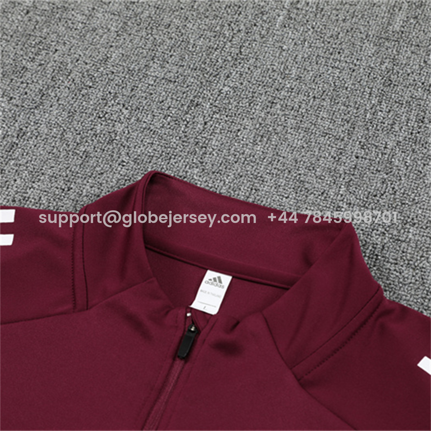 GlobeJersey-Arsenal 25-26 Kids Long Sleeve Training Set - Wine Red Top & Grey Pants