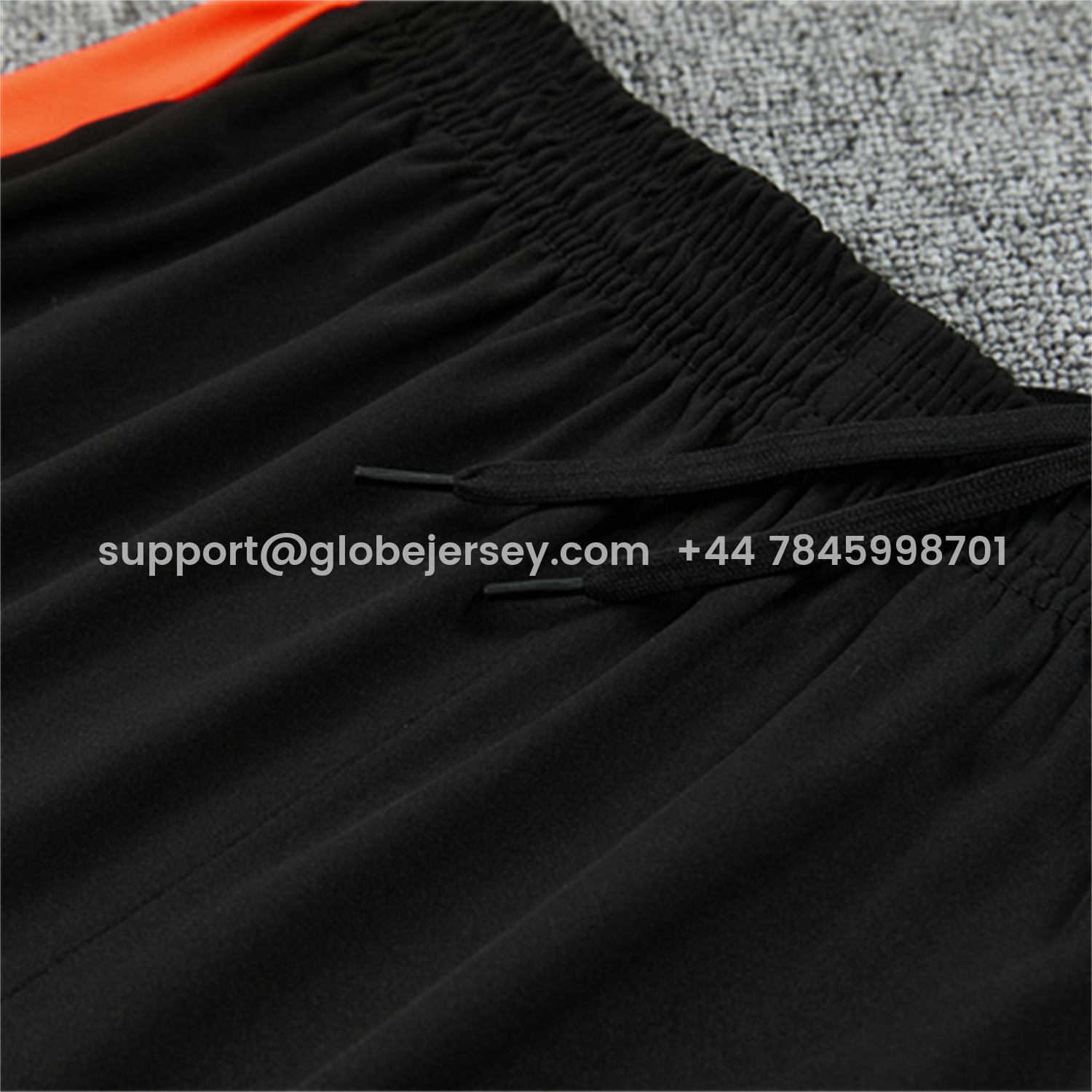 GlobeJersey-Netherlands 2026 Kids Long Sleeves Training Set - White With Orange Accents Top & Black Pants