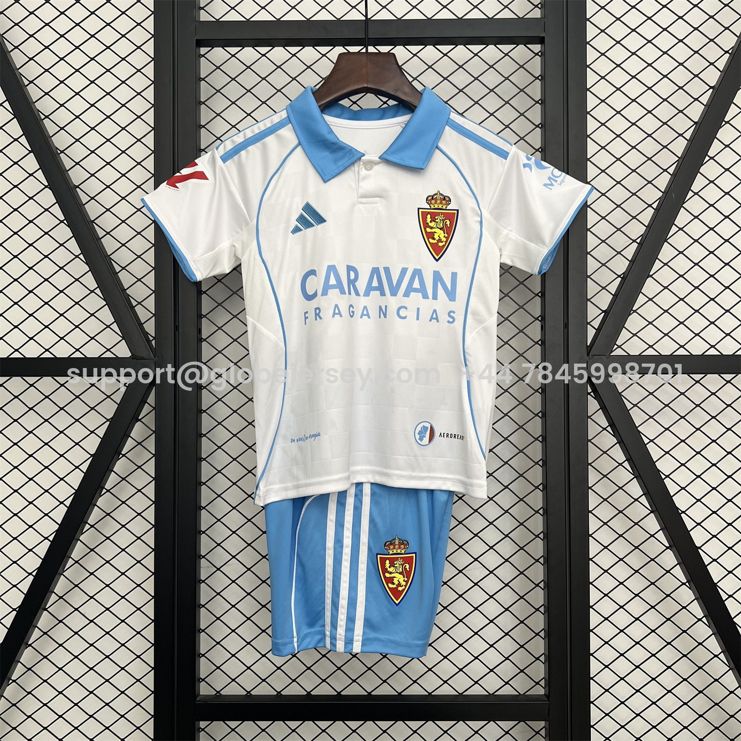 GlobeJersey-Real Zaragoza 25-26 Home Kids Kit