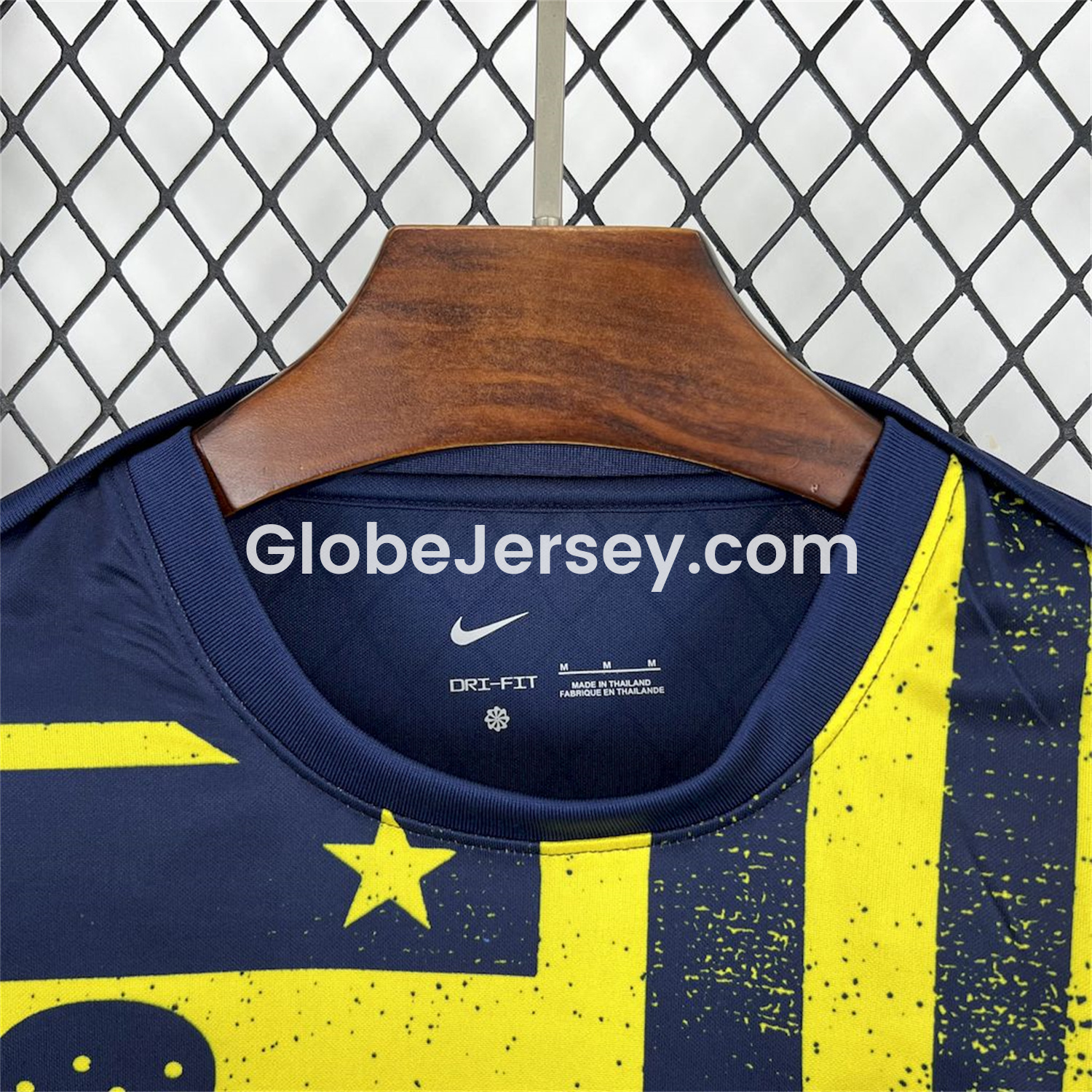 GlobeJersey-Atletico Madrid 25-26 Yellow Blue Stripes Pre-Match Training Long Sleeves Jersey - Fans Version