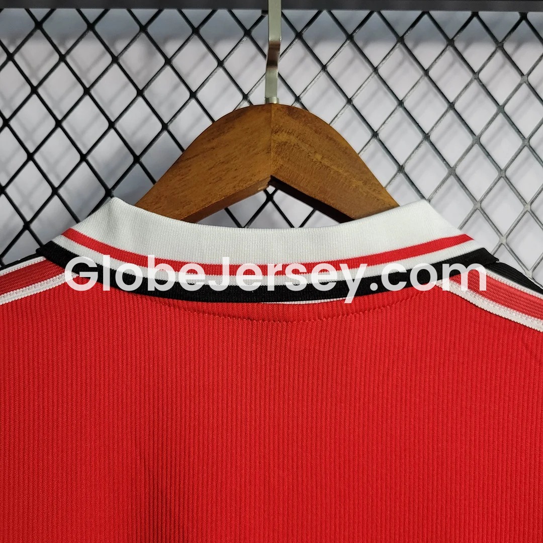 GlobeJersey-Retro Manchester United 98-99 Home Long Sleeve Jersey