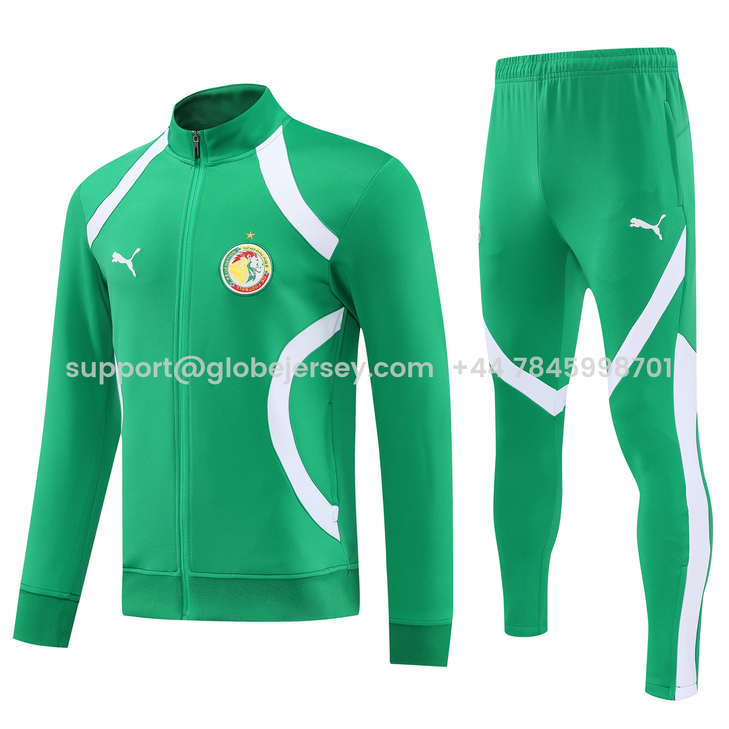GlobeJersey-Senegal 2026 Jacket Training Tracksuit - Green Jackets & Green Pants