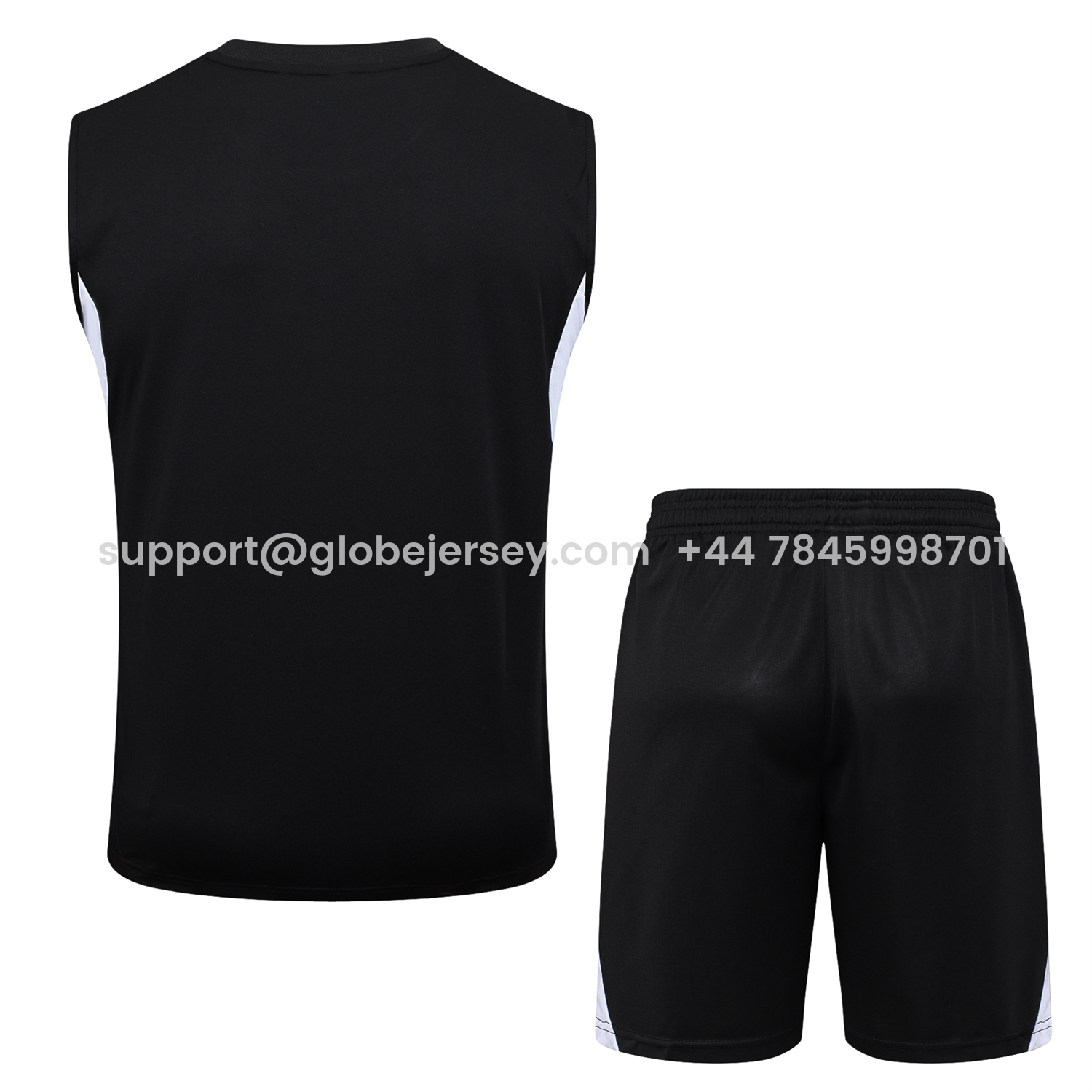 GlobeJersey-Liver.pool 25-26 Vest Training Set - Black Vest & Black Shorts