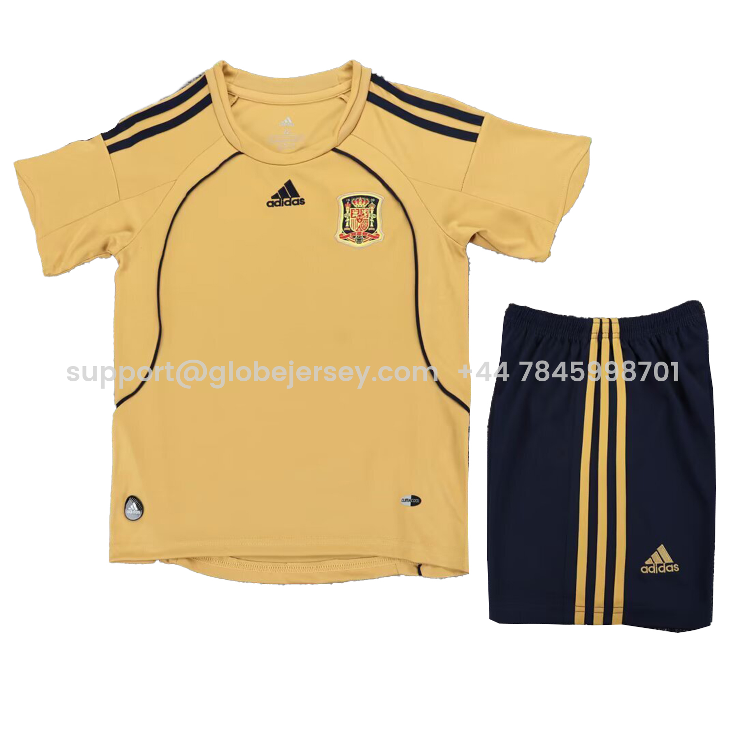 GlobeJersey-Retro Spain 2008 Away Kids Kit