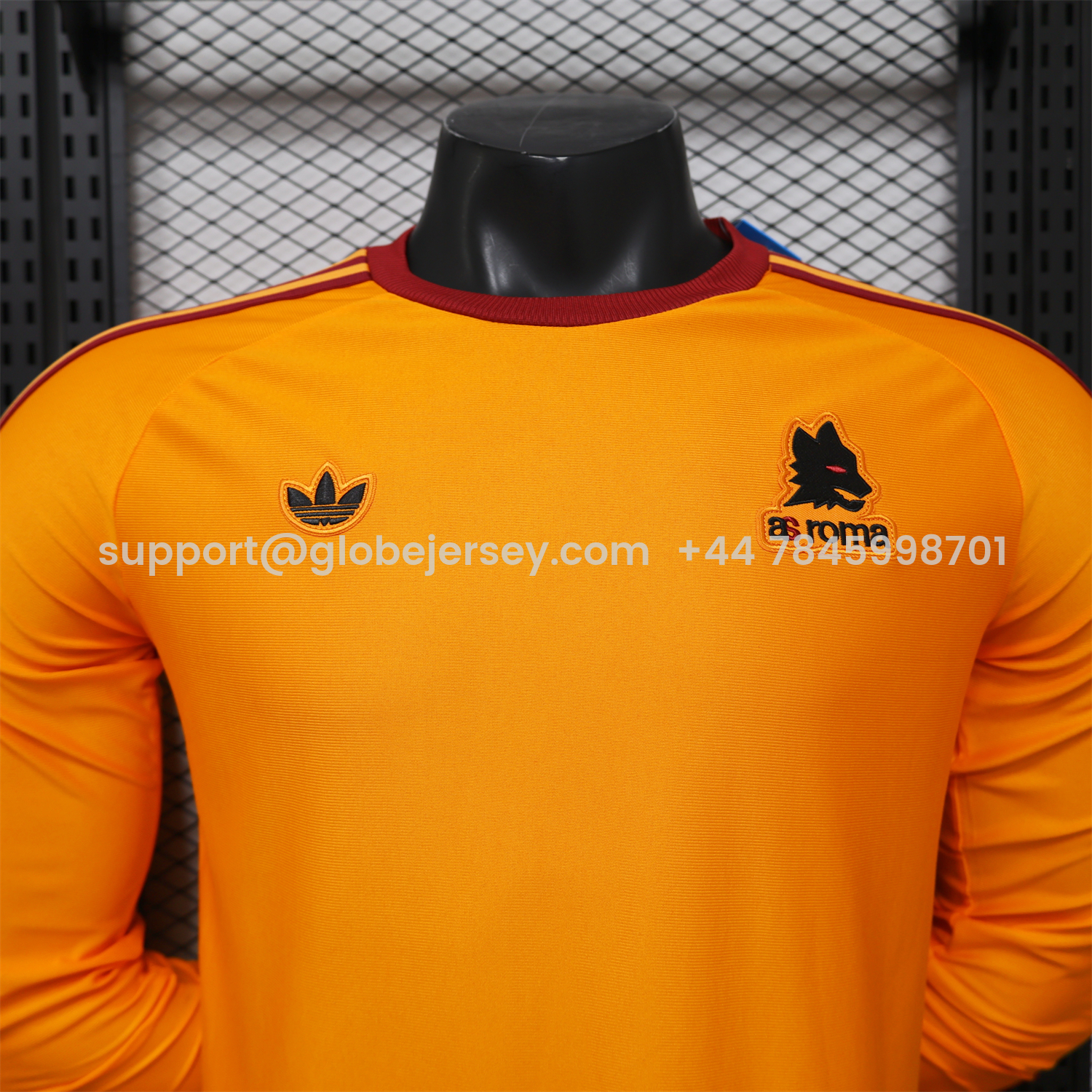 GlobeJersey-AS Roma 25-26 Retro Casual Style Orange Special Long Sleeves Jersey - Player Version