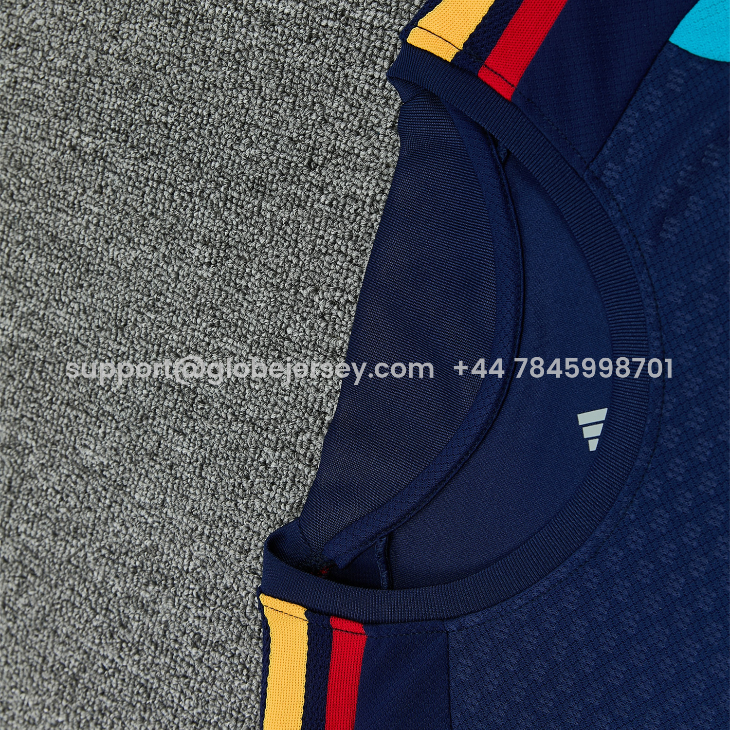 GlobeJersey-Spain 2026 Short-Sleeve Training Set - Dark Blue Top & Dark Blue Pants