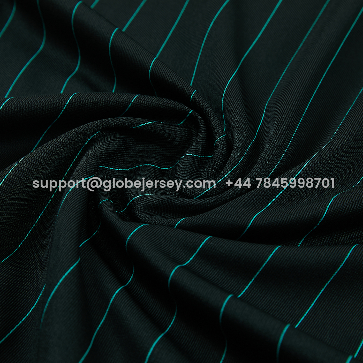 GlobeJersey-Liver.pool 25-26 Retro Style Vest Training Set - Black With Turquoise Stripes Top & Pants