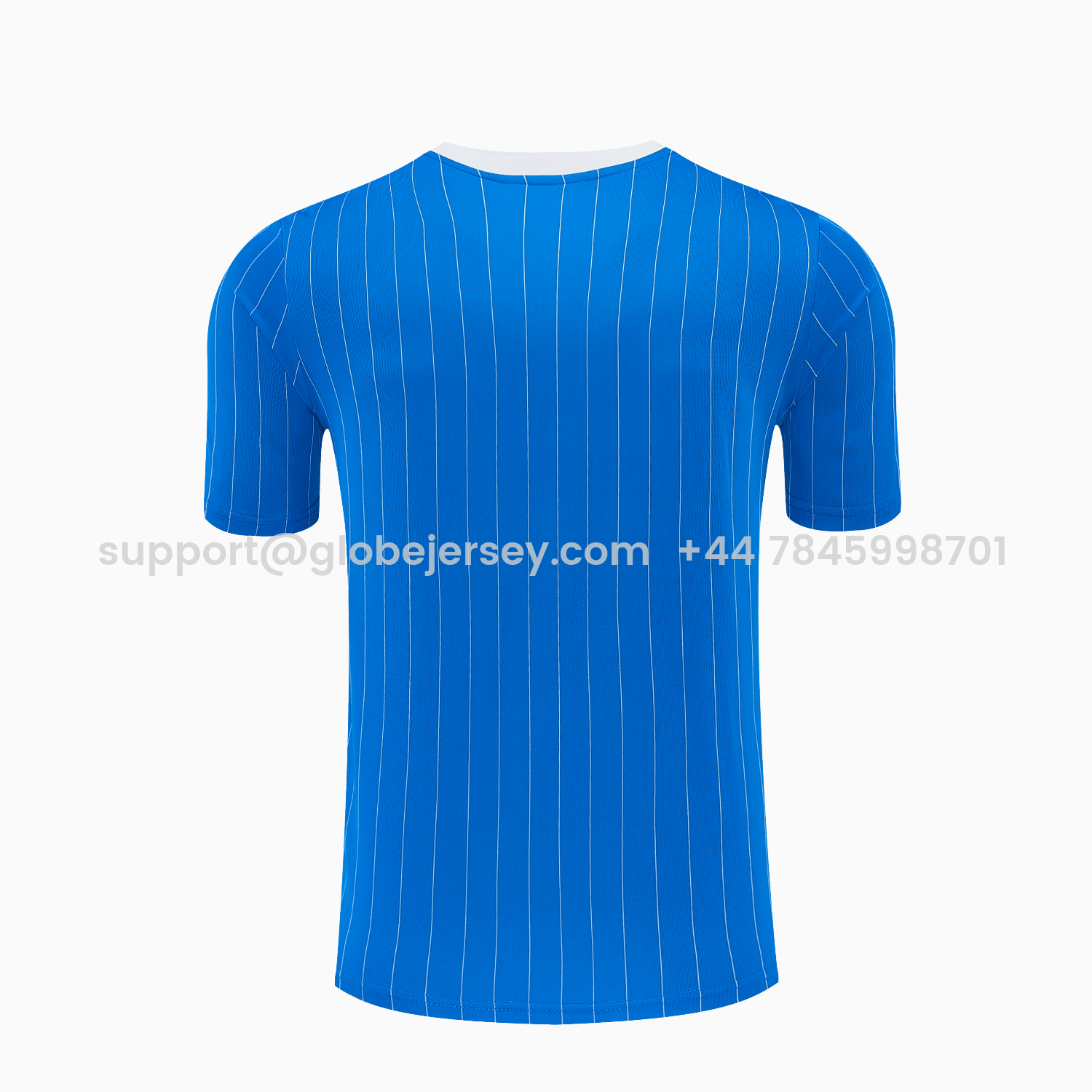 GlobeJersey-Real Madrid 25-26 Retro Style Short-Sleeve Training Set - Blue With White Stripes Top & Pants