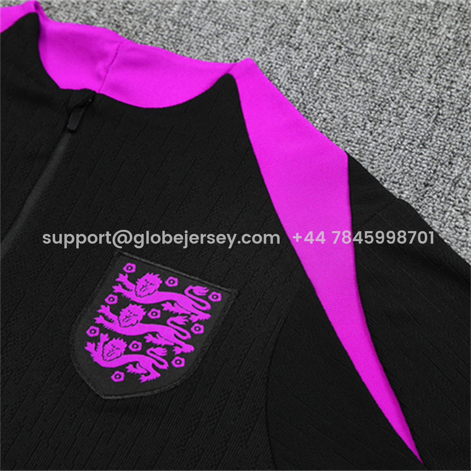 GlobeJersey-England 25-26 Long Sleeve Training Set - Player Version - Black Top and Pants