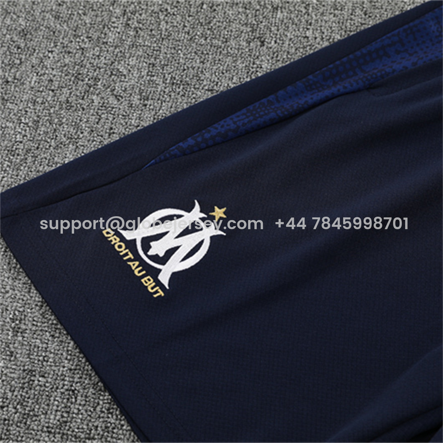 GlobeJersey-Marseille 25-26 Kids Short-Sleeve Training Set - Royal Blue Top & Royal Blue Shorts