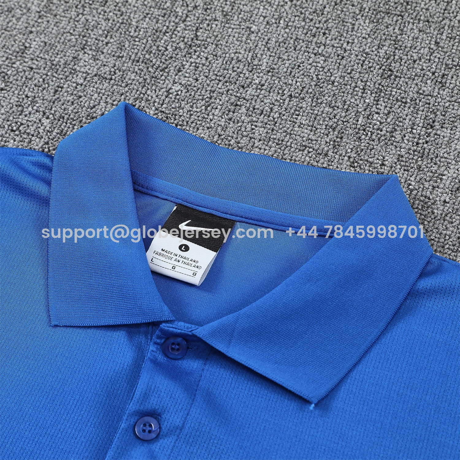 GlobeJersey-Atletico Madrid 25-26 POLO Short-Sleeve Training Set - Ocean Blue Top & Deep Blue Pants