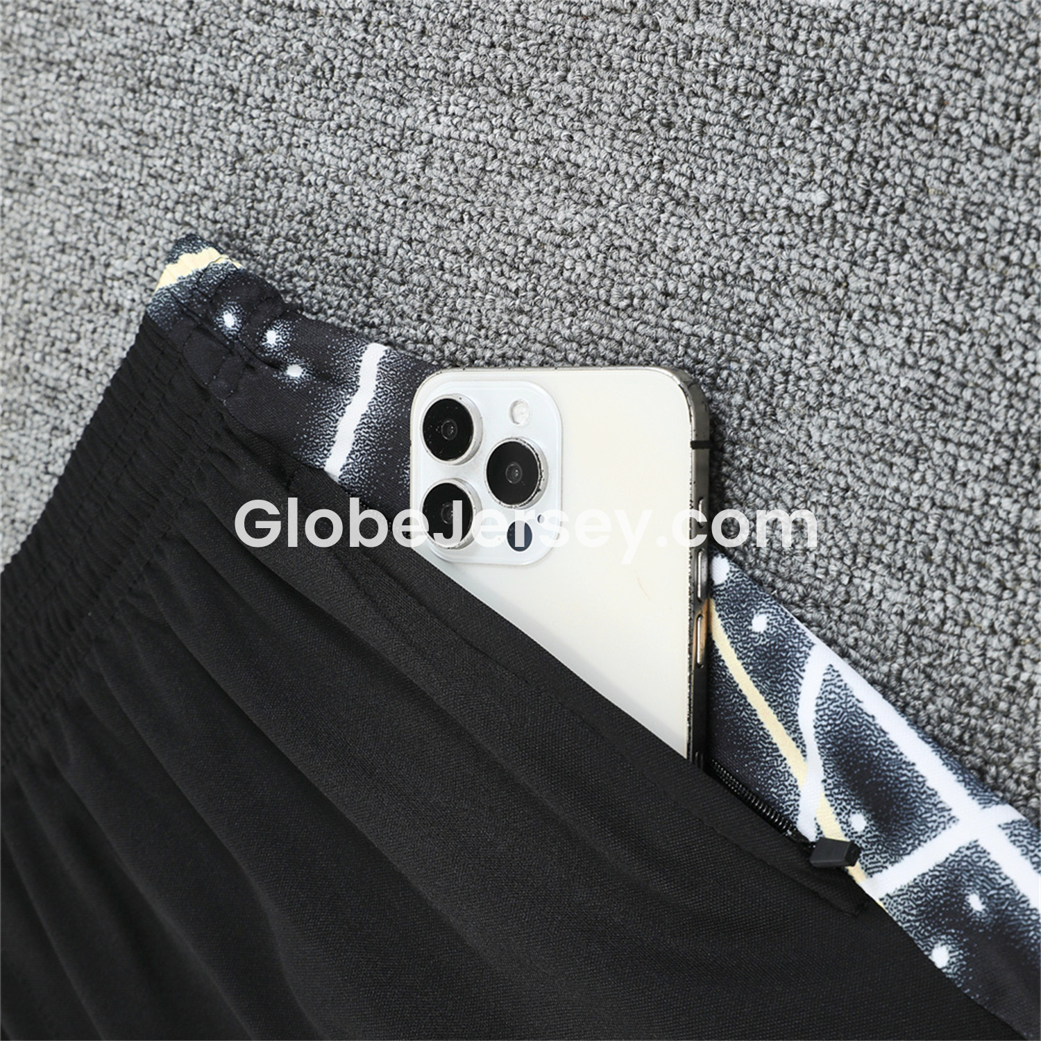 GlobeJersey-C.H.E.L.S.E.A 25-26 Short-Sleeve Training Set - Yellow Fluorescent Rays Black Top & Black Shorts