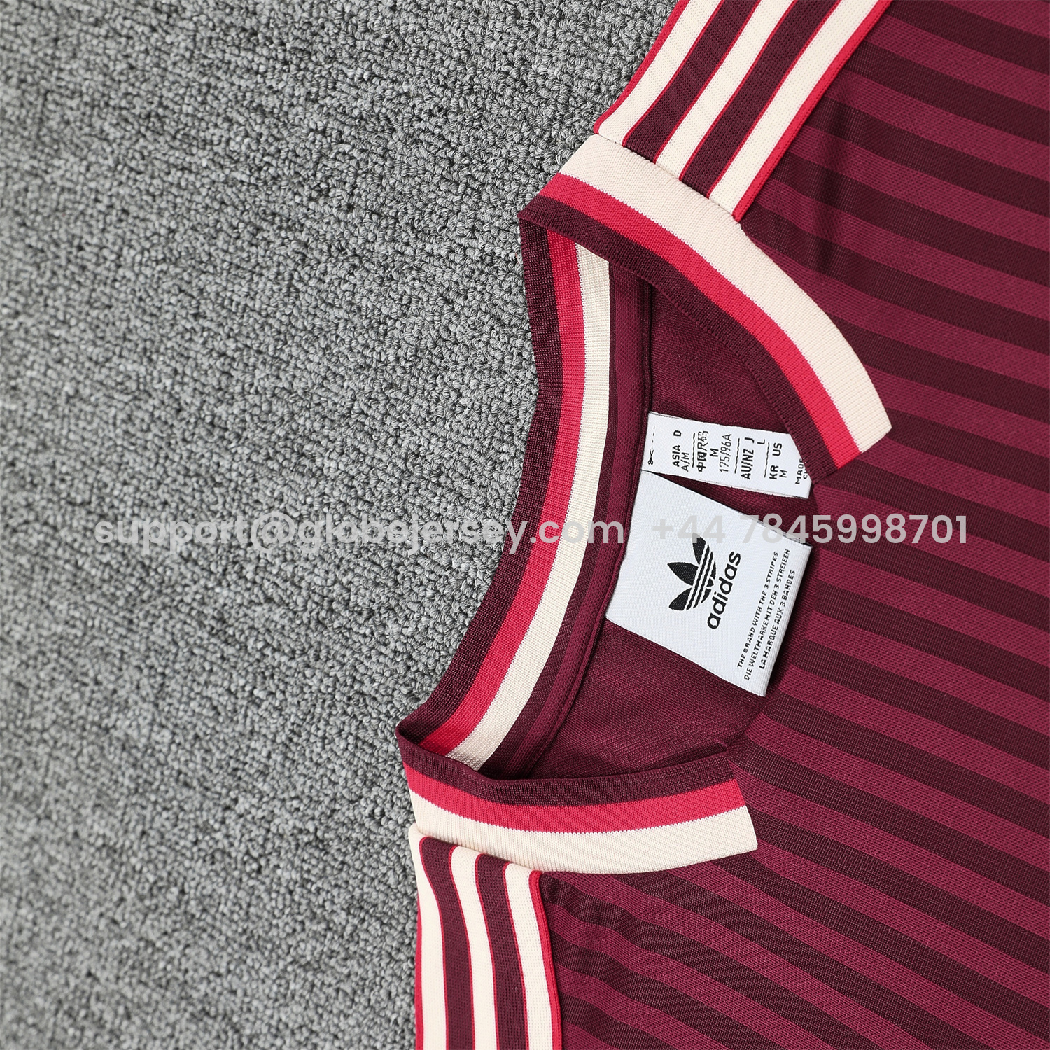 GlobeJersey-Bayern Munich 25-26 Short-Sleeve Training Set - Wine Red Lines Top & Wine Red Lines Shorts