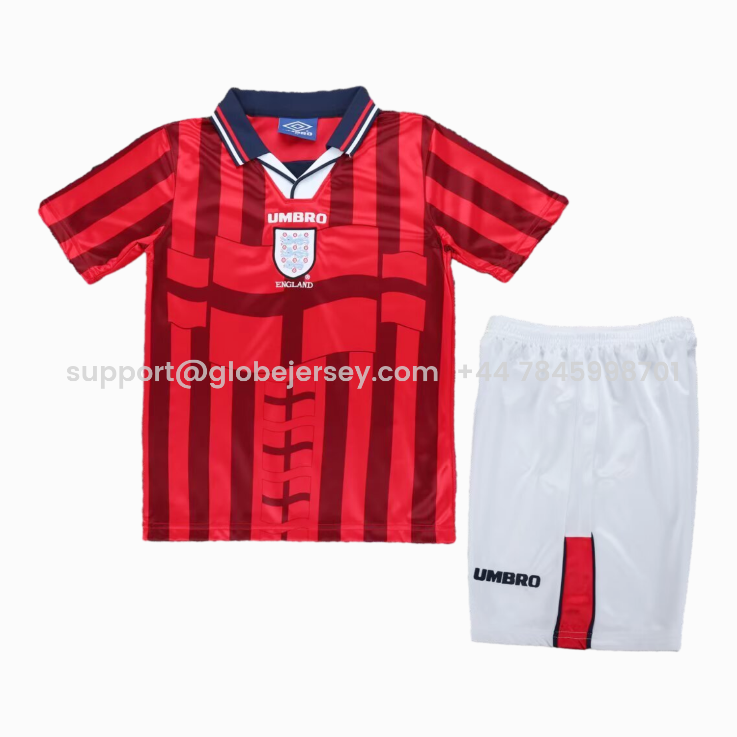 GlobeJersey-Retro England 1998 Away Kids Kit