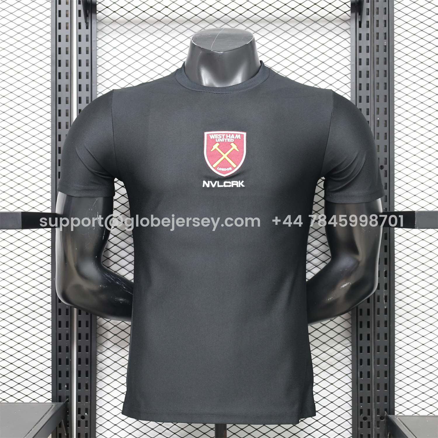 GlobeJersey-West Ham United 26-27 Retro Casual Style Black Polo Jersey - Player Version