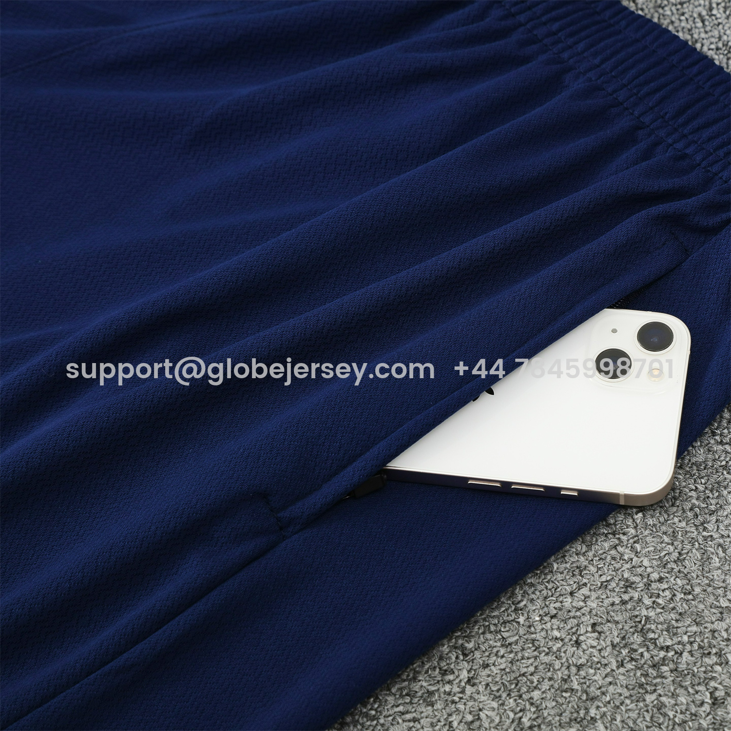 GlobeJersey-Marseille 25-26 Short-Sleeve Training Set - Blue Orange Top & Blue Shorts