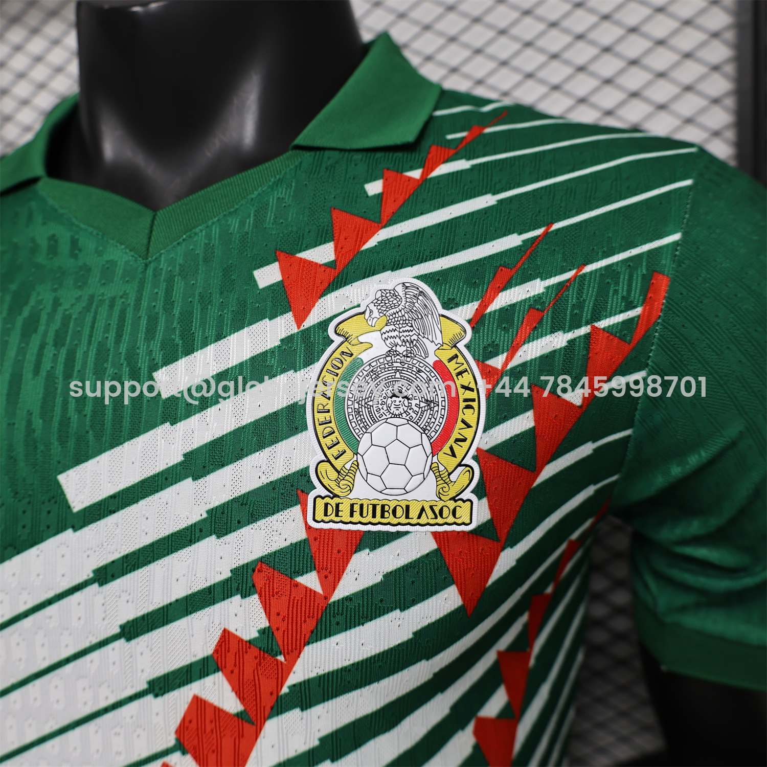 GlobeJersey-Mexico 2026 Red-White Stripes Green Special Jersey - Player Version