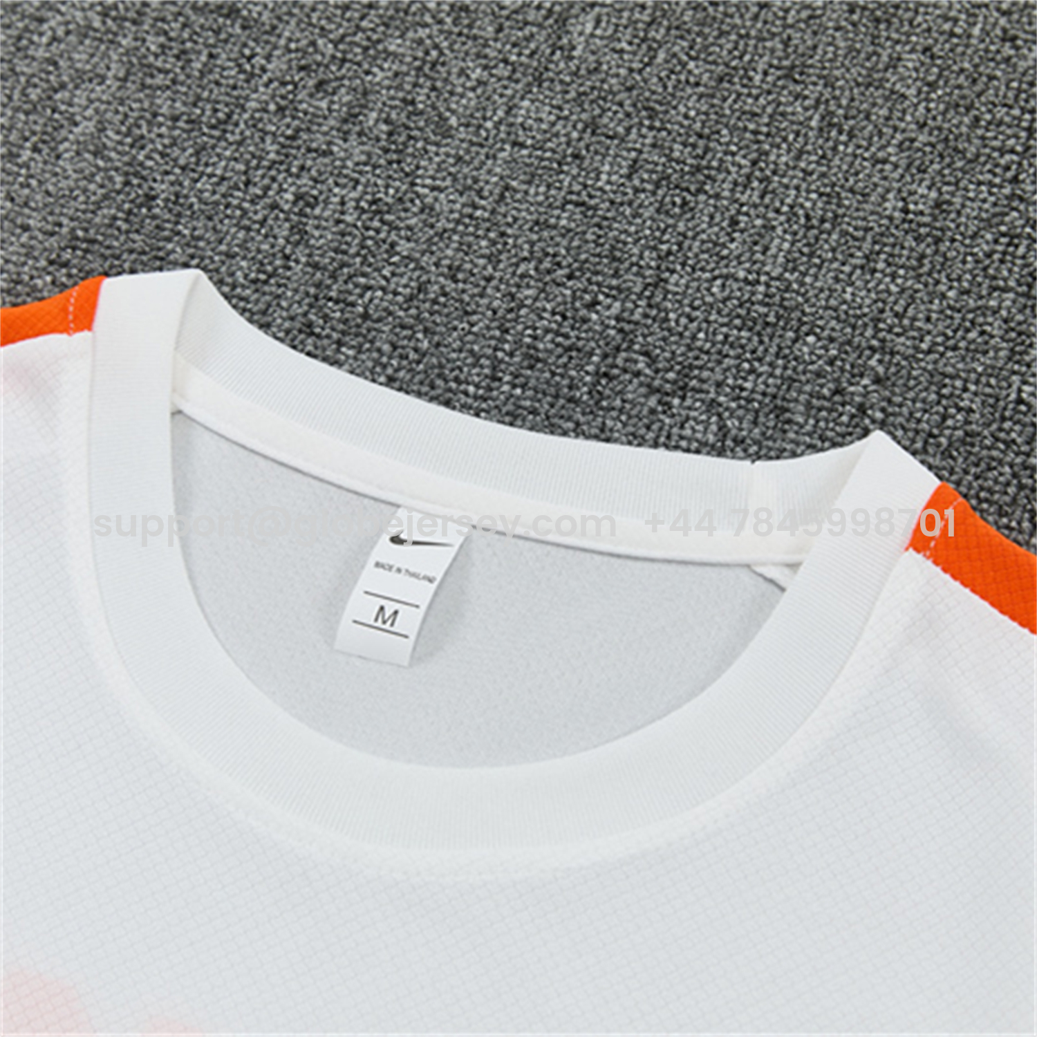GlobeJersey-Netherlands 2026 Kids Short-Sleeve Training Set - White With Orange Top & Black With Orange Pants