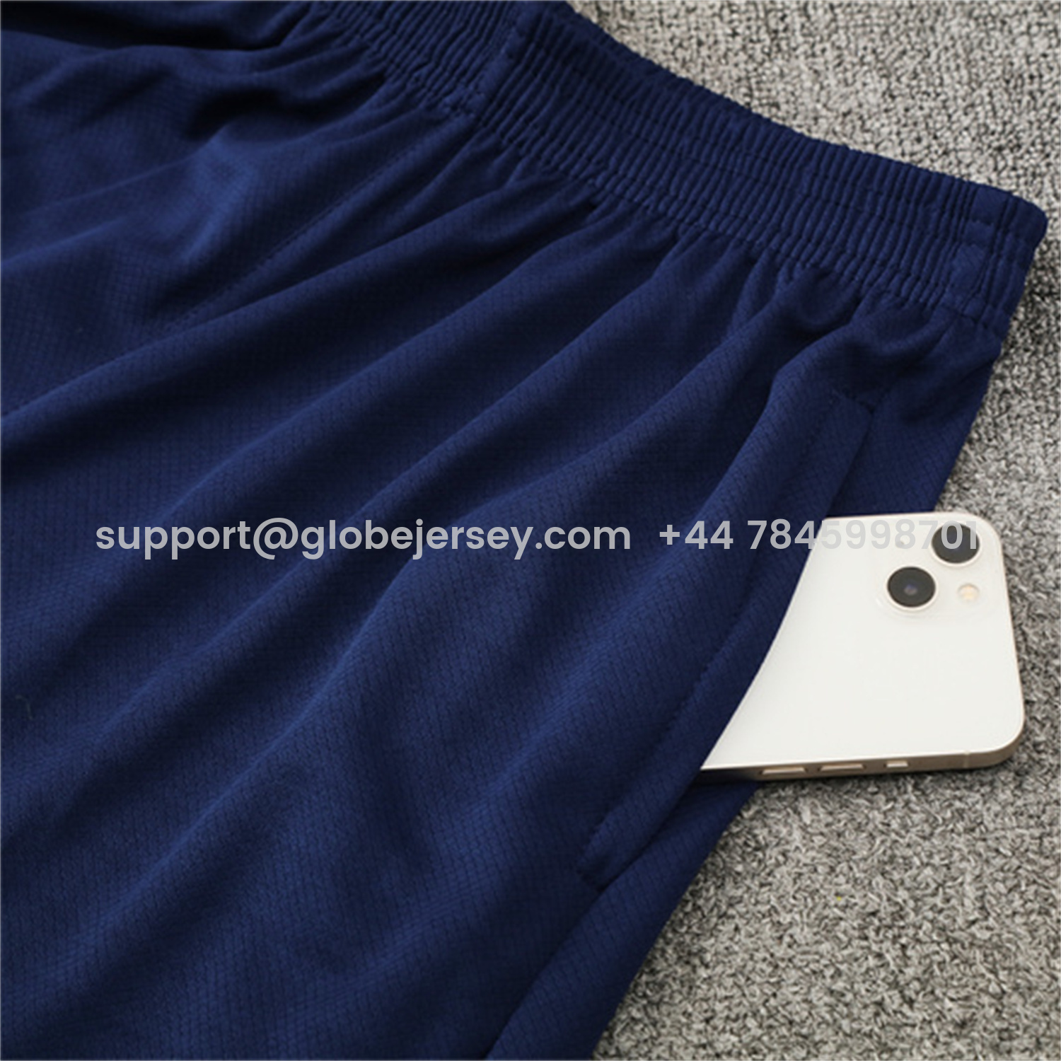 GlobeJersey-Barcelona 25-26 Short-Sleeve Training Set - Royal Blue Top Orange Sponsor & Royal Blue Shorts