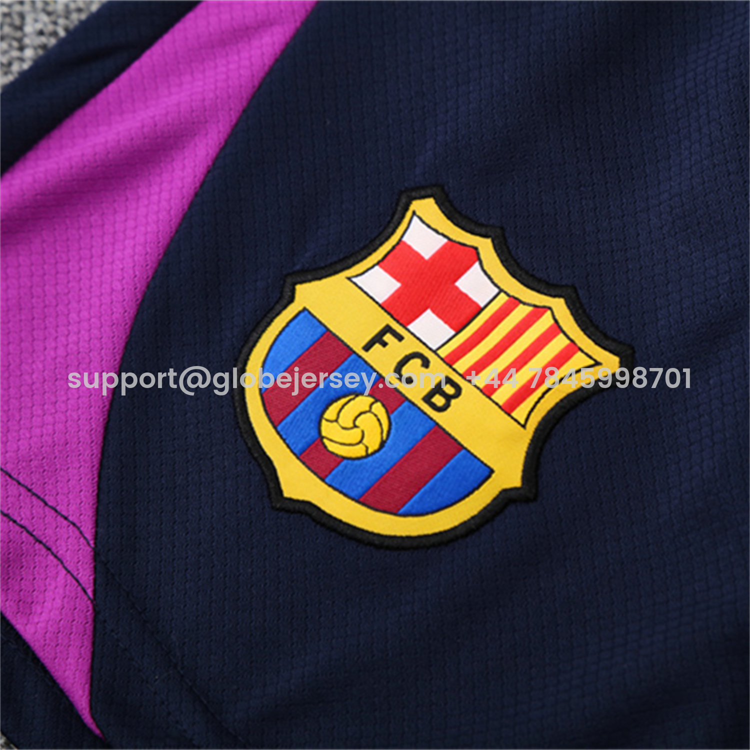 GlobeJersey-Barcelona 25-26 Short-Sleeve Training Set - Purple Top & Deep Blue Shorts