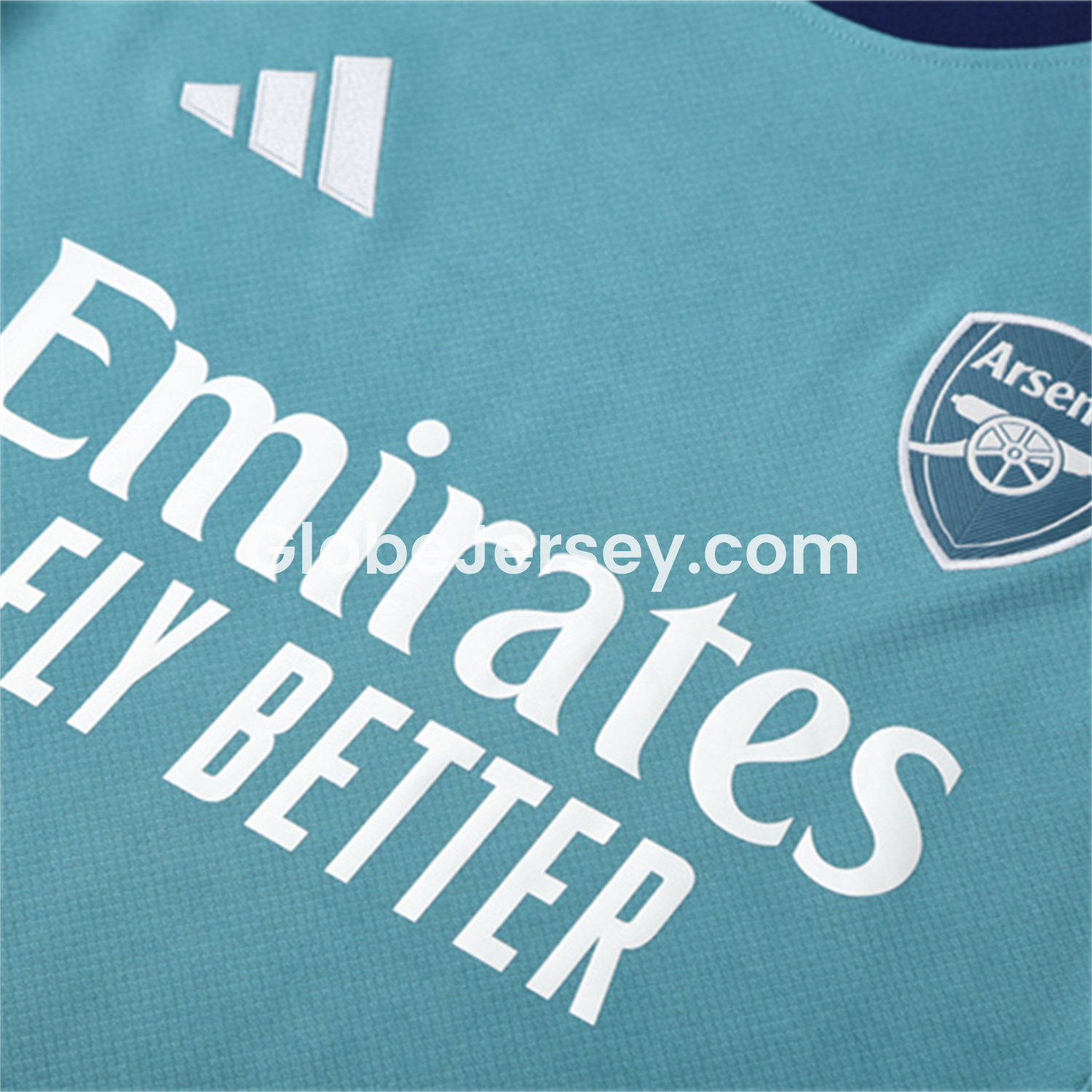 GlobeJersey-Arsenal 25-26 Kids Short-Sleeve Training Set - Green Top and Deep Blue Shorts