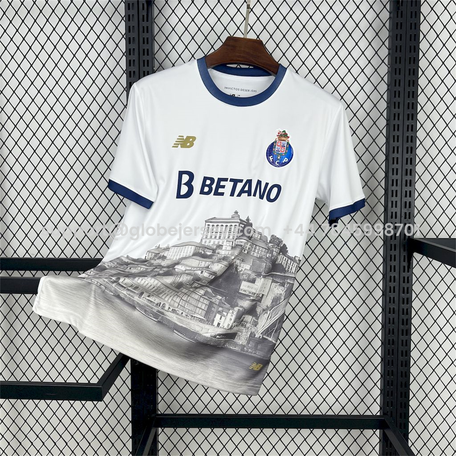 GlobeJersey-Porto 25-26 Black City Silhouette White Special Jersey - Fans Version