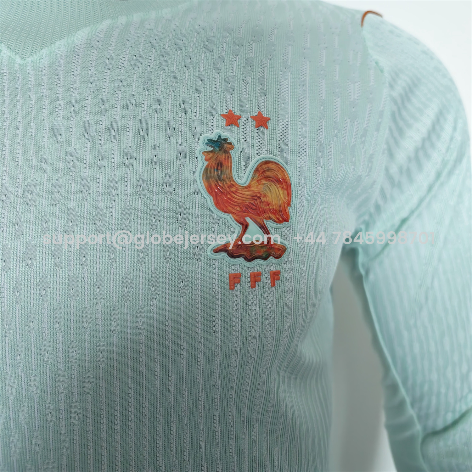 GlobeJersey-France 2026 Away Mint Green Long Sleeves Jersey - Player Version