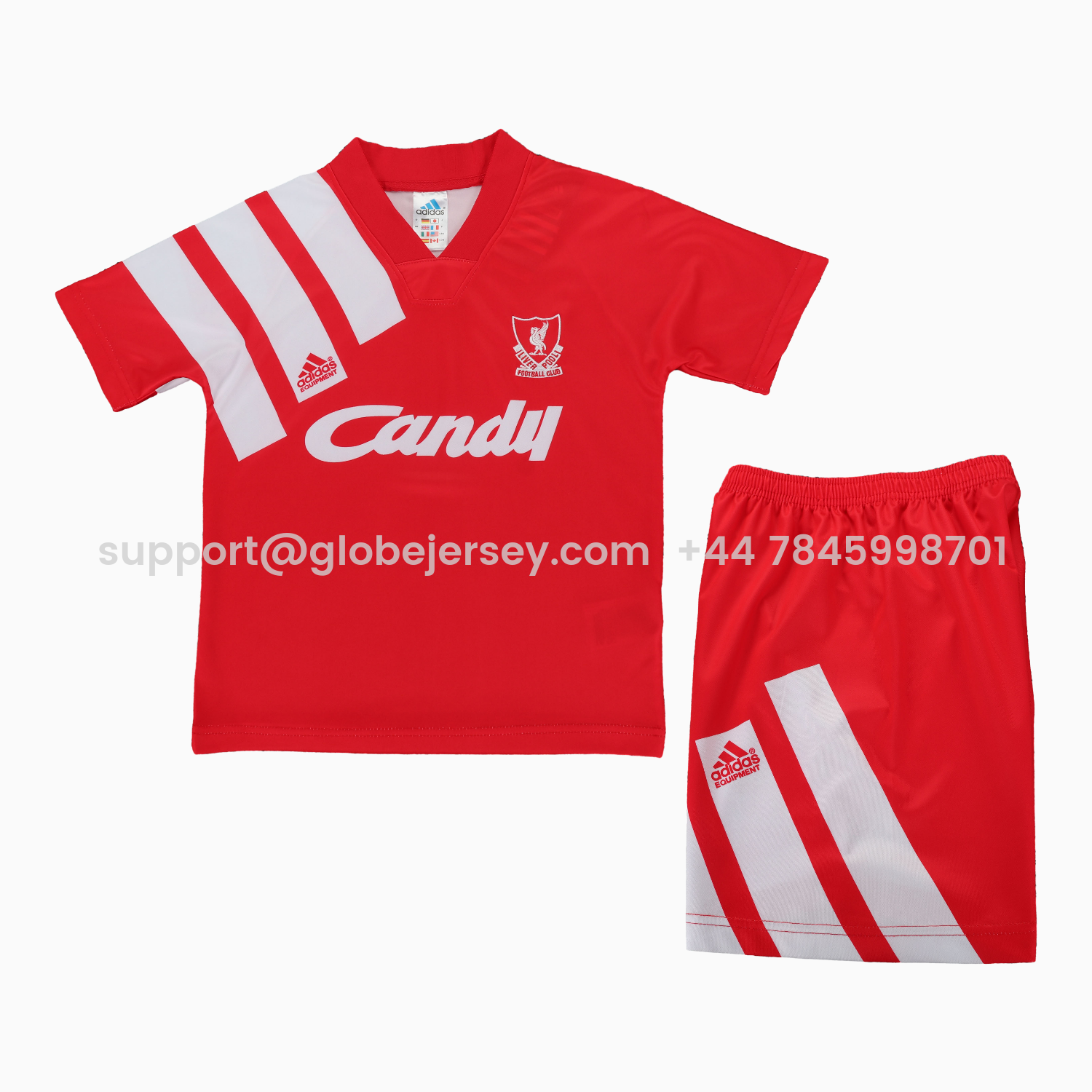 GlobeJersey-Retro Liver.pool 1991-92 Home Kids Kit