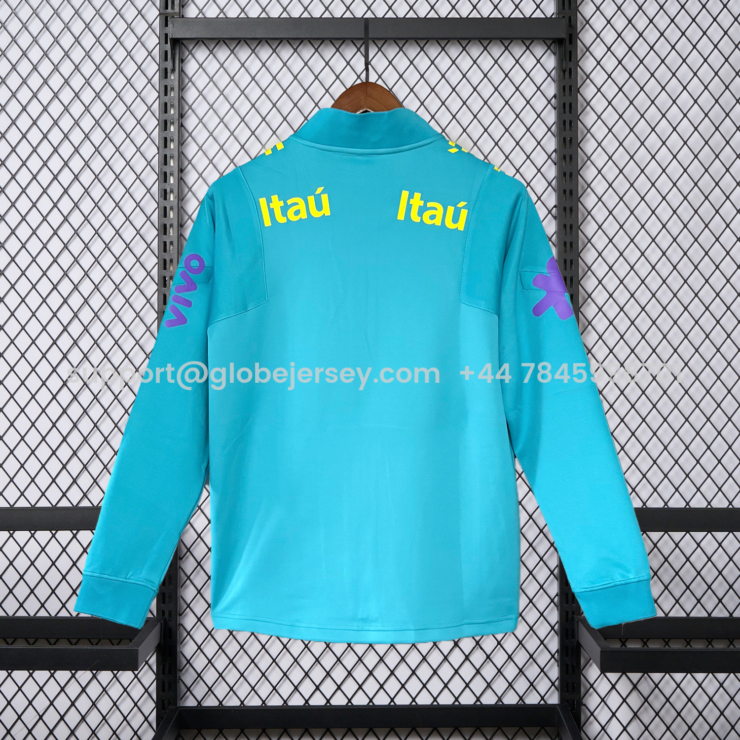 GlobeJersey-Retro Brazil 2022 Pre-Match Cyan Unsponsored Windbreaker