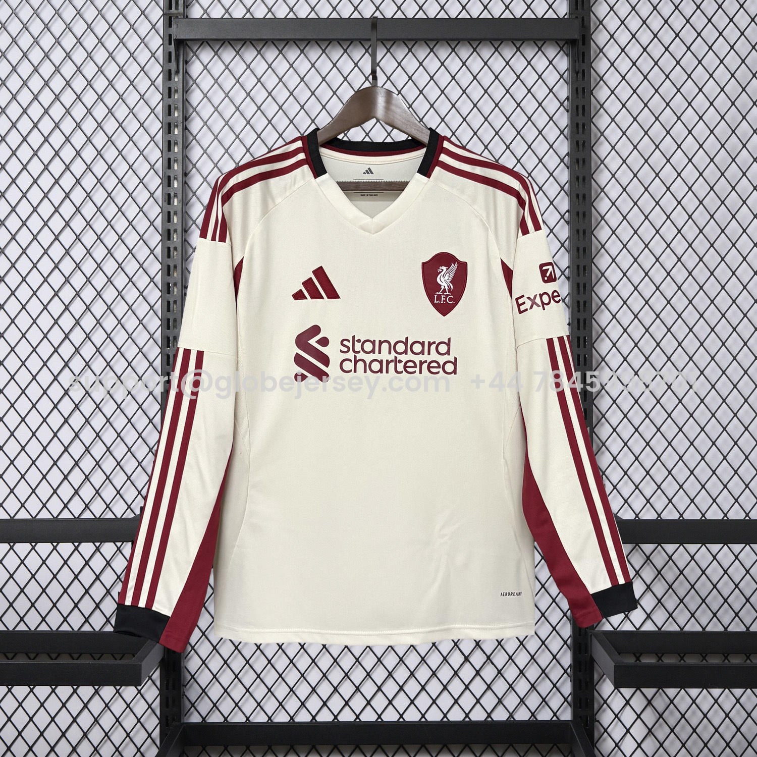 GlobeJersey-Liver.pool 25-26 Away Long Sleeves Jersey - Fans Version