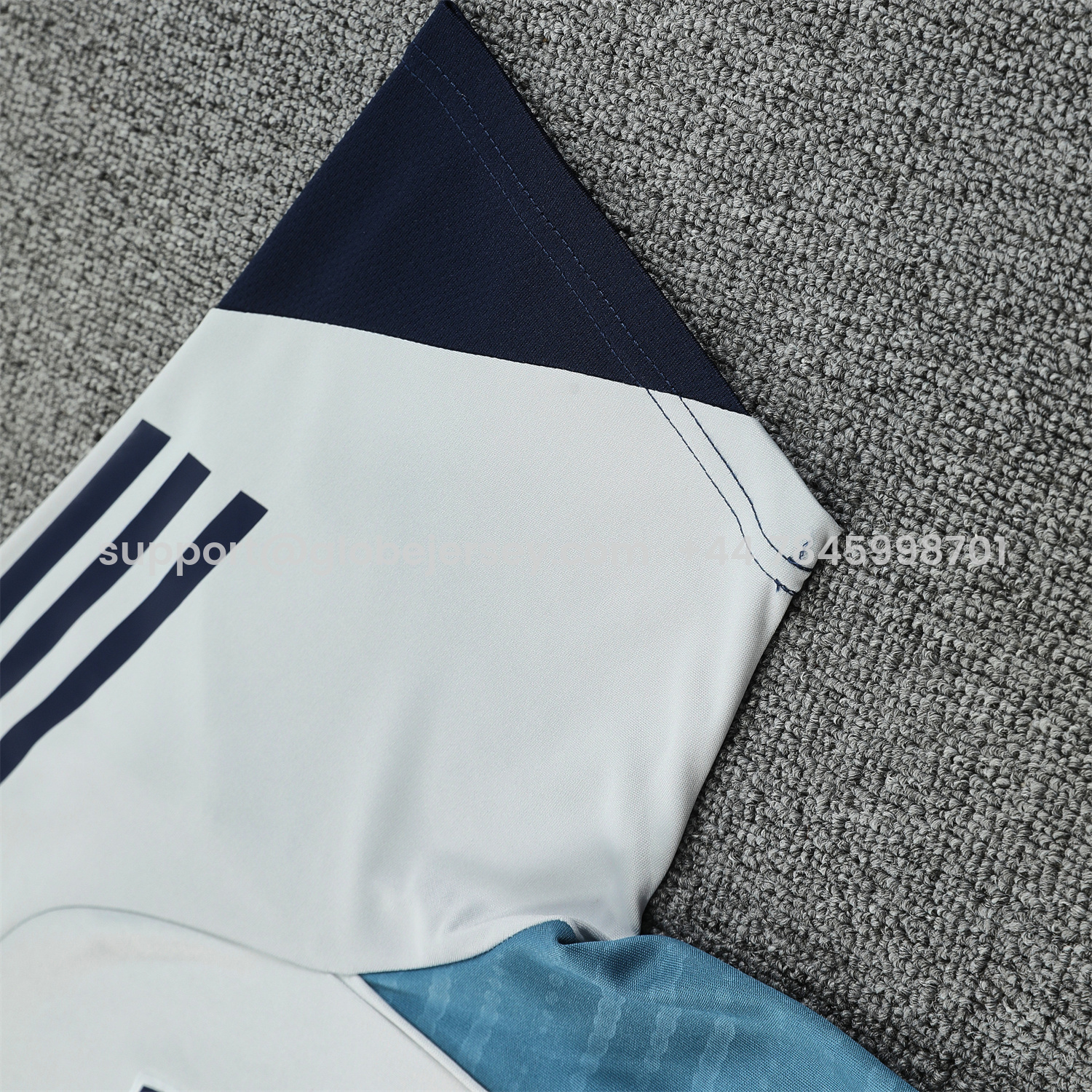 GlobeJersey-Arsenal 25-26 Short-Sleeve Training Set - Grey Top & Deep Blue Shorts