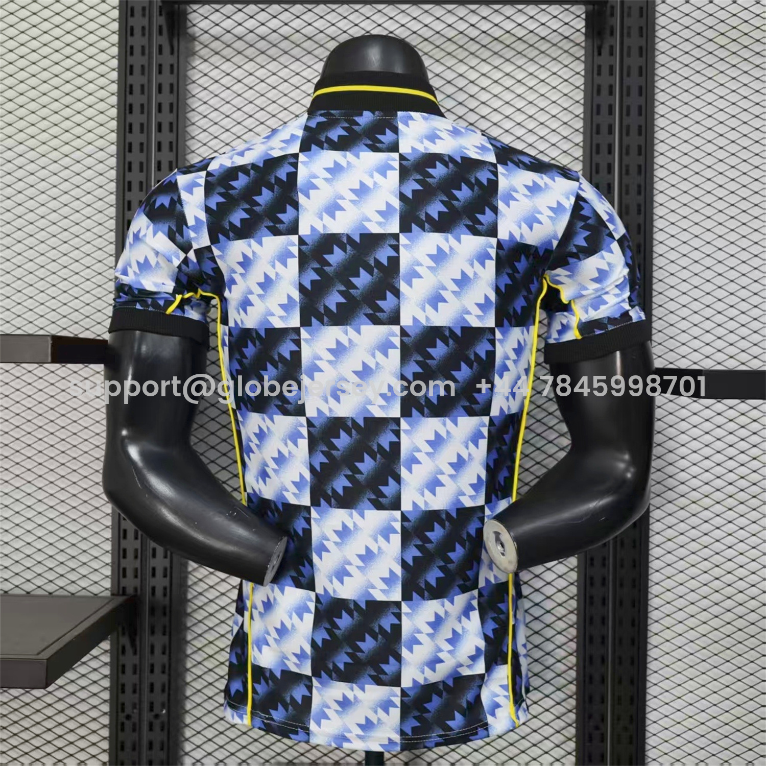GlobeJersey-Manchester United 25-26 Blue And Black Checkerboard Special Jersey - Player Version