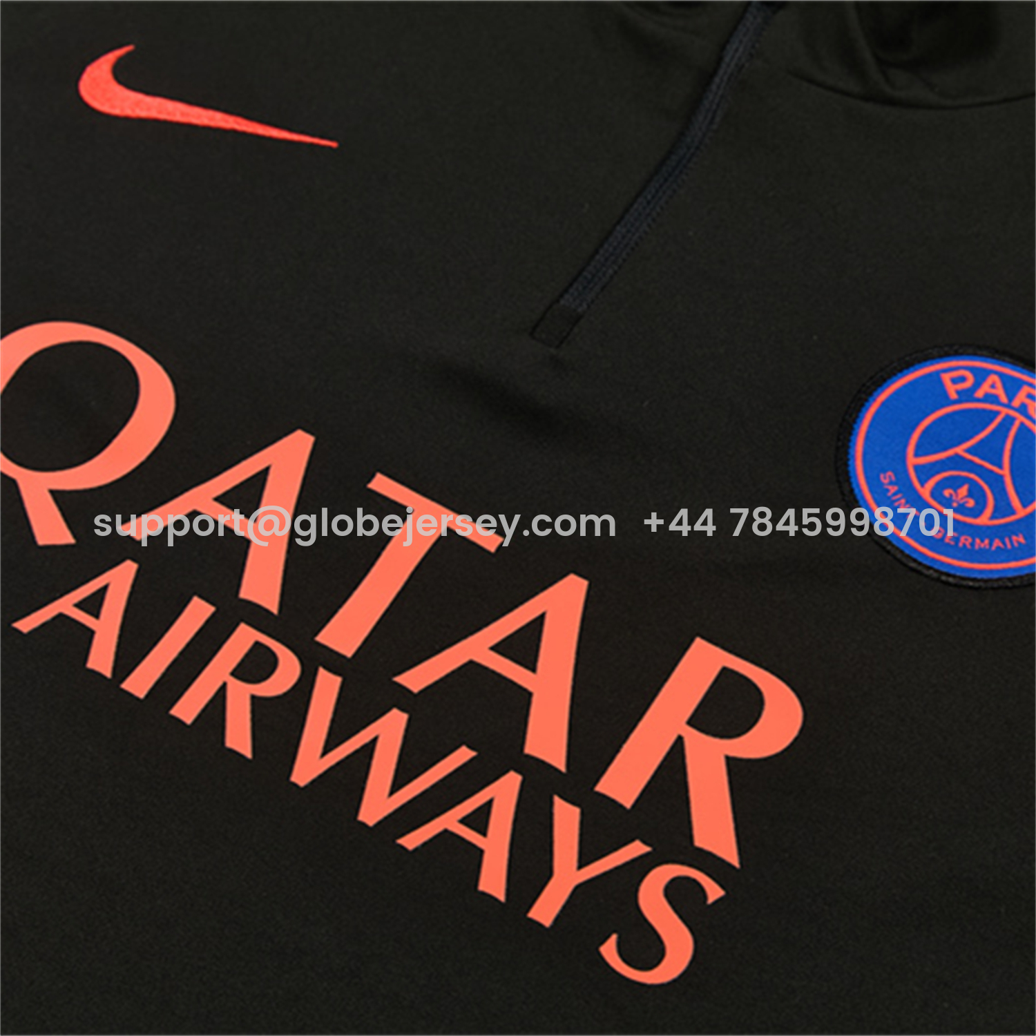 GlobeJersey-Paris Saint-Germain 26-27 Long Sleeves Training Set - Black With Pink Top & Pants