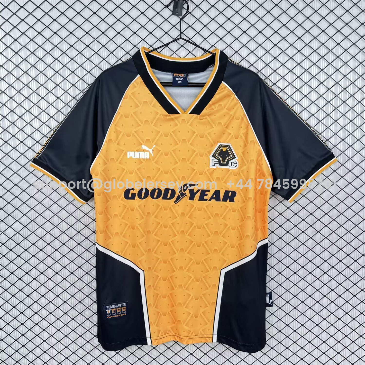 GlobeJersey-Retro Wolverhampton Wanderers Wolves 1996-98 Home Jersey
