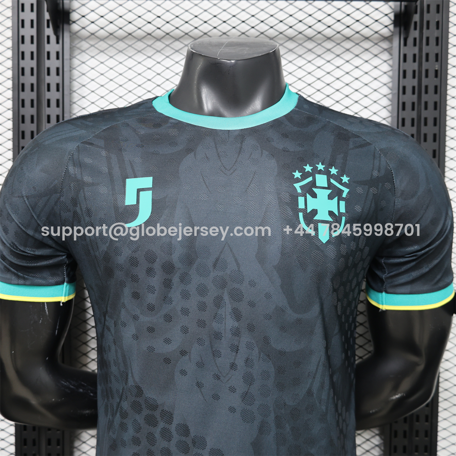 GlobeJersey-Brazil 2026 Black With Mint Green Special Jersey - Player Version