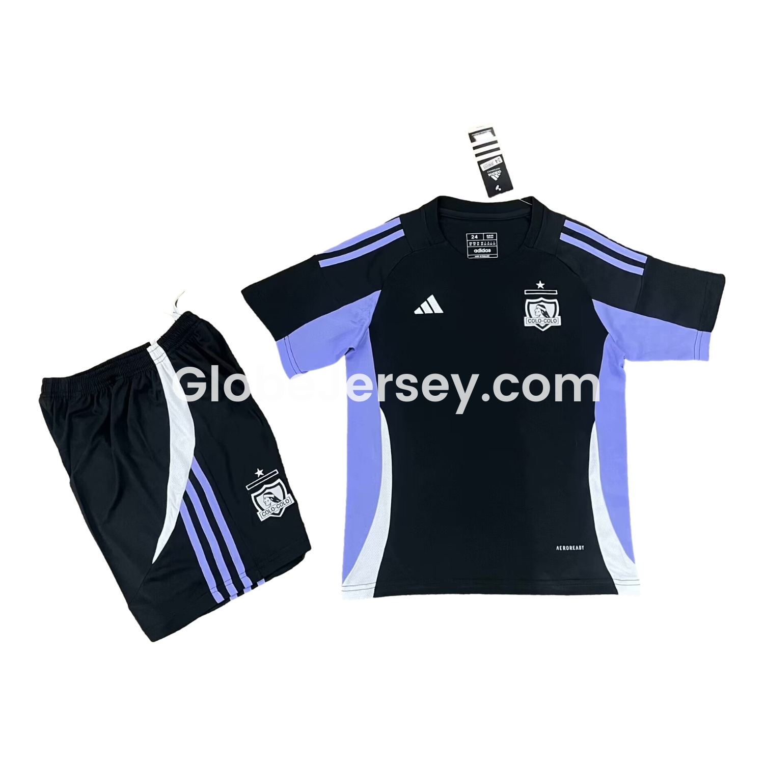 GlobeJersey-Colo Colo 25-26 Black Training Kids Kit