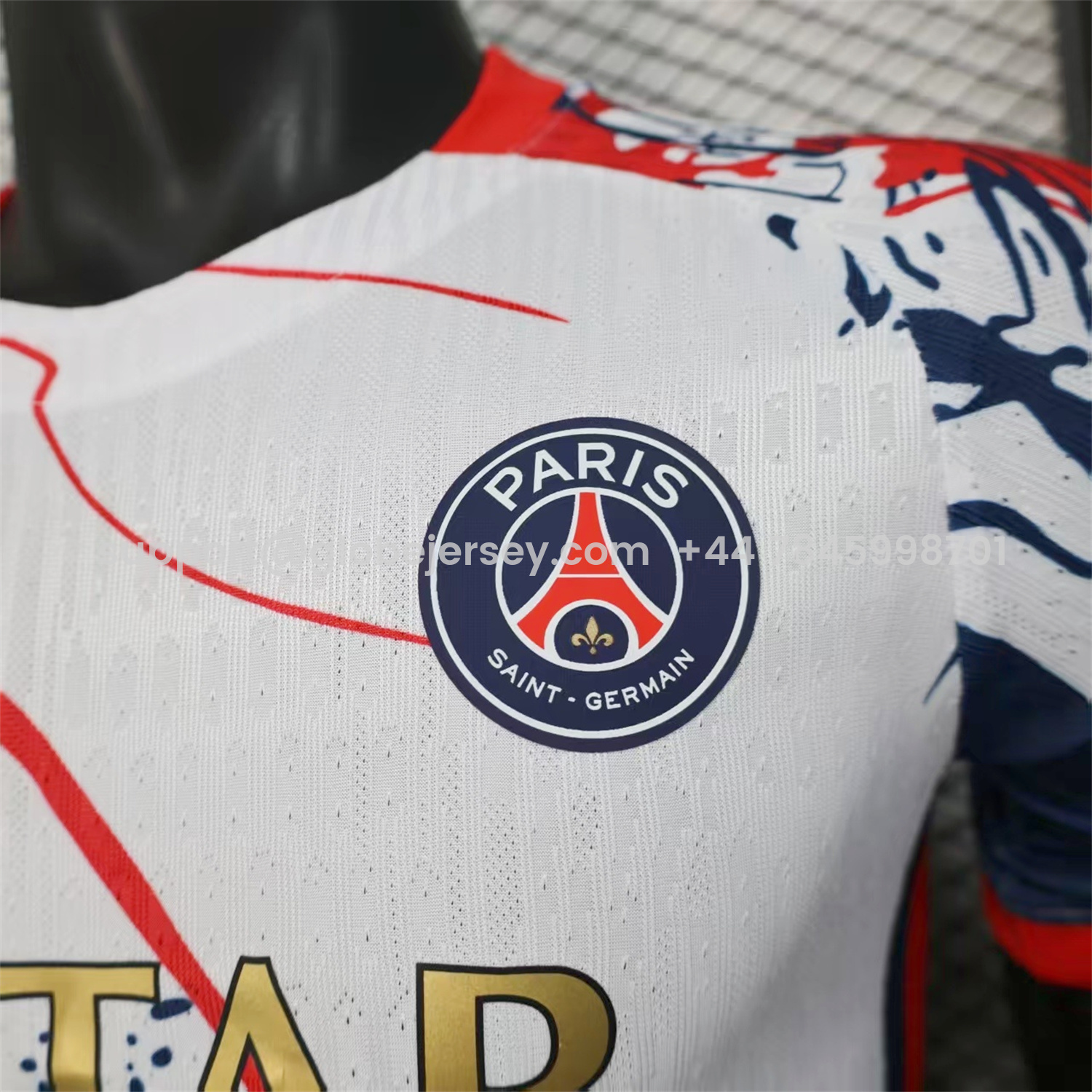 GlobeJersey-Paris Saint-Germain PSG 25-26 Red And Blue Lines White Special Jersey - Player Version