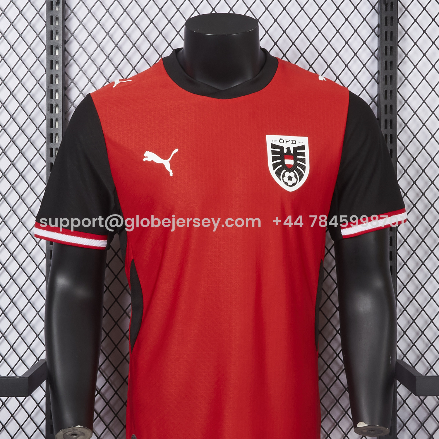 GlobeJersey-Austria 2026 Home Red Jersey - Player Version
