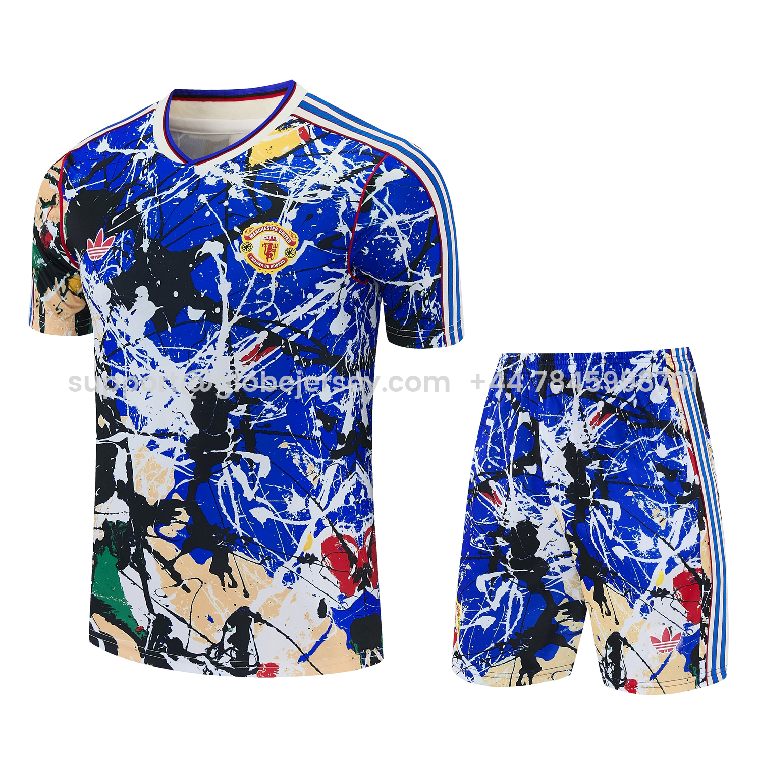GlobeJersey-Manchester United 26-27 Retro Style Short-Sleeve Training Set - Colors Top & Colors Pants