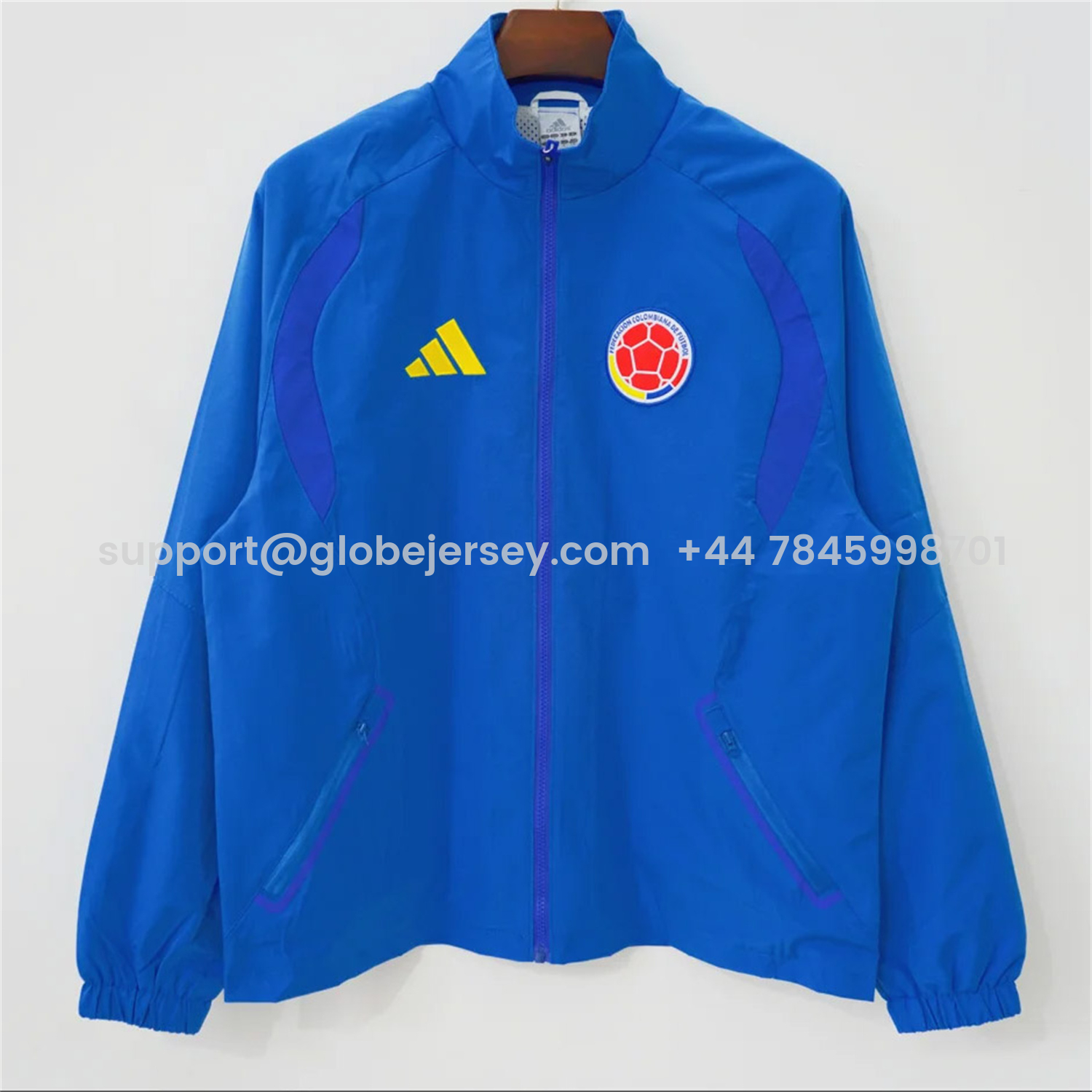 GlobeJersey-Colombia 2026 Blue Windbreaker Jacket