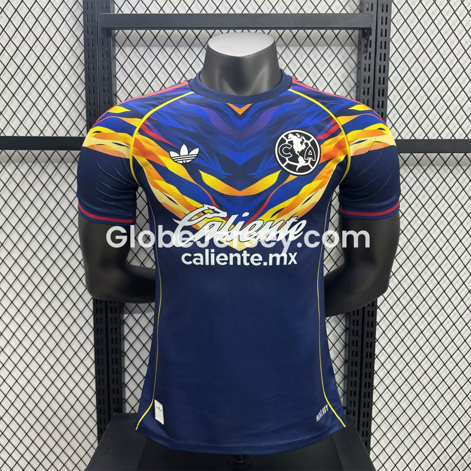 GlobeJersey-Club América 25-26 V-Shaped Camouflage Pattern Deep Blue Jersey - Player Version