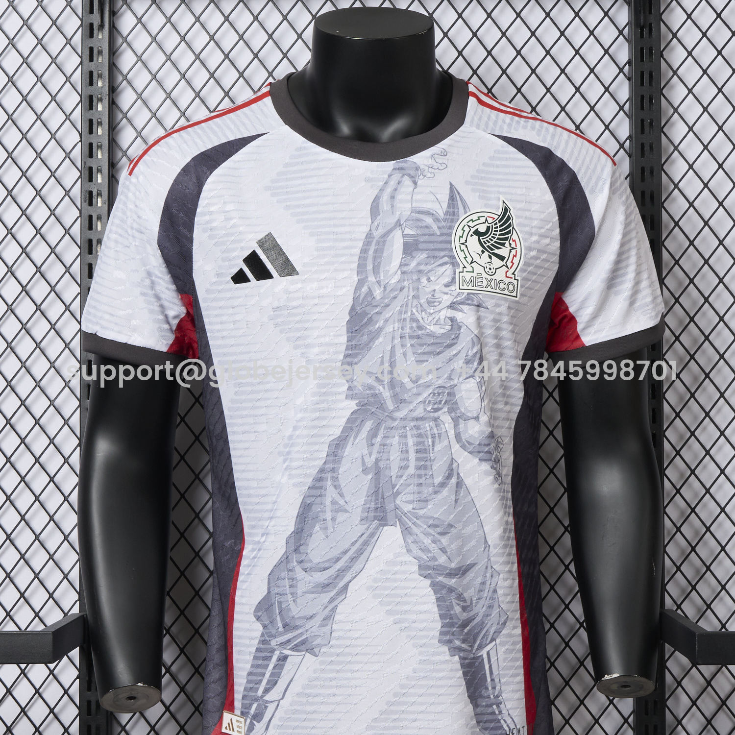 GlobeJersey-Mexico 25-26 Dragon Ball Goku Sketch White Special Jersey - Player Version