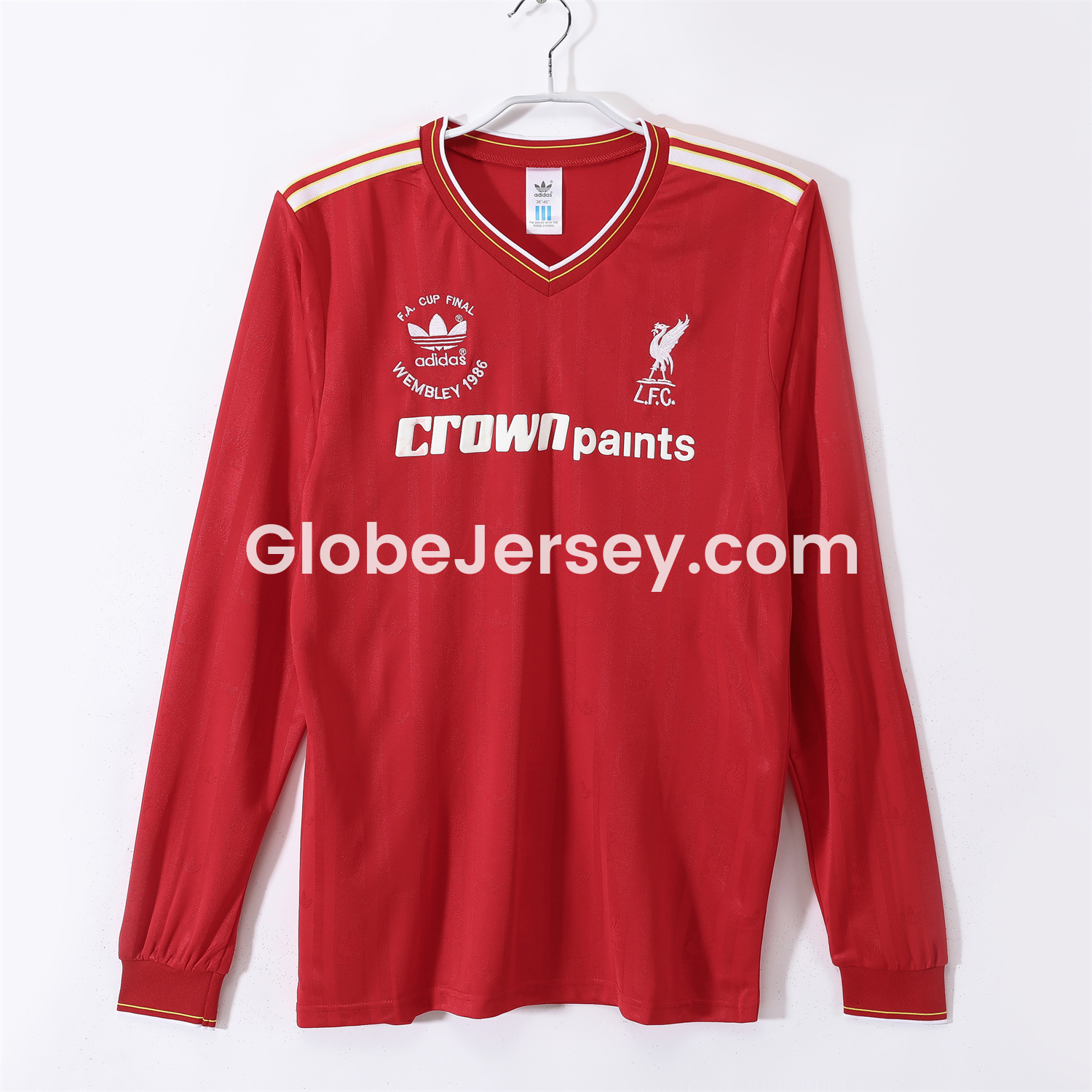 GlobeJersey-Retro Liver.pool 1986 Home Long Sleeves Jersey - FA CUP FINAL Version