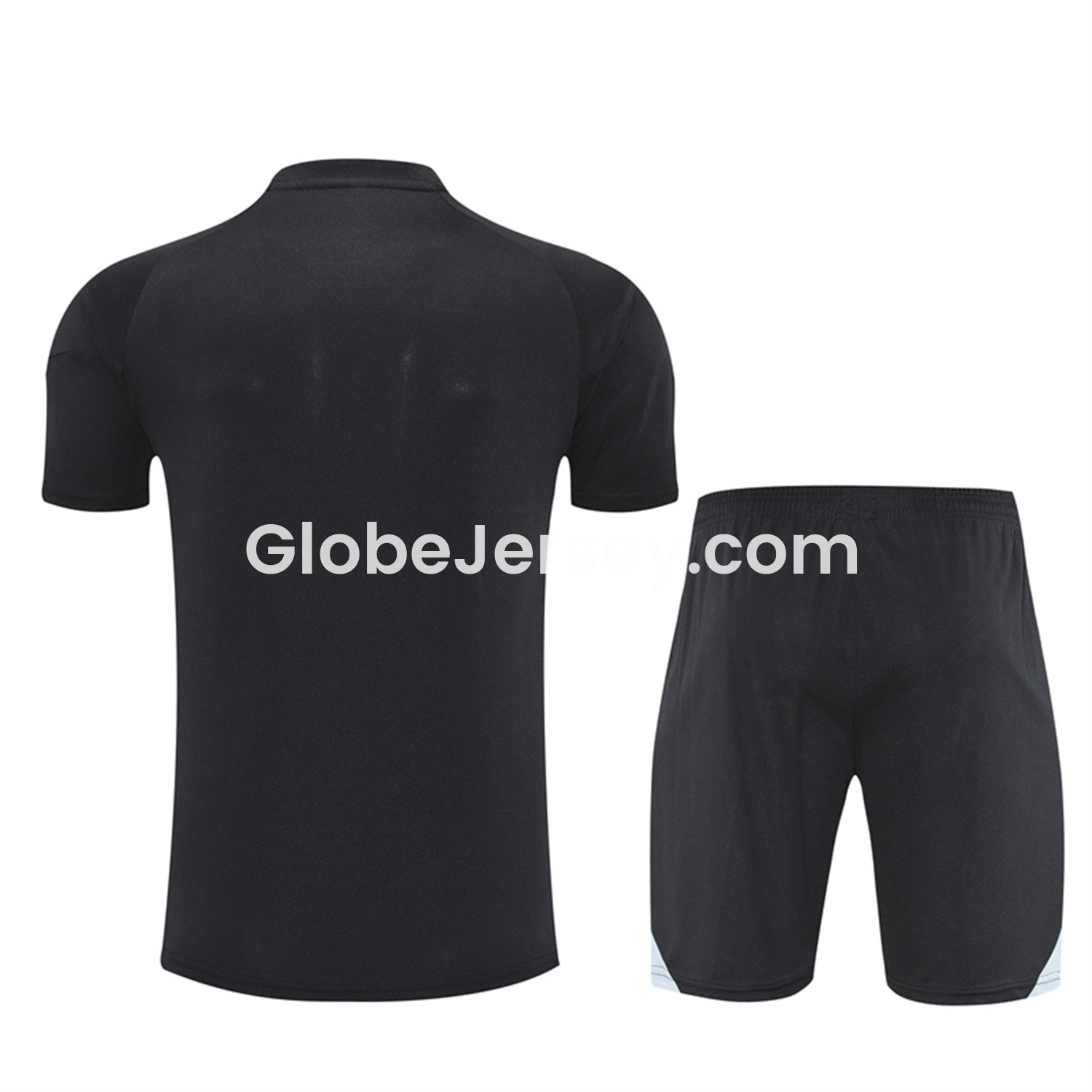 GlobeJersey-Real Madrid 25-26 Short-Sleeve Training Set - Yellow Line Black Top and Black Shorts