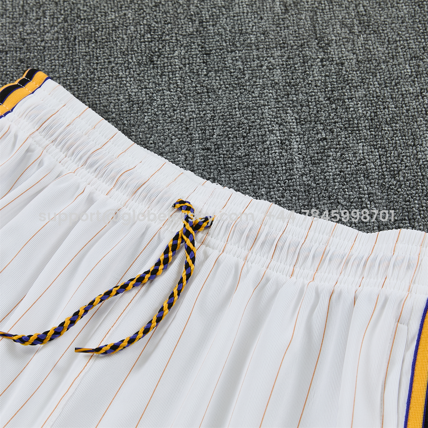 GlobeJersey-Manchester United 25-26 Retro Style Short-Sleeve Training Set - White With Thin Black Stripes Top & Pants