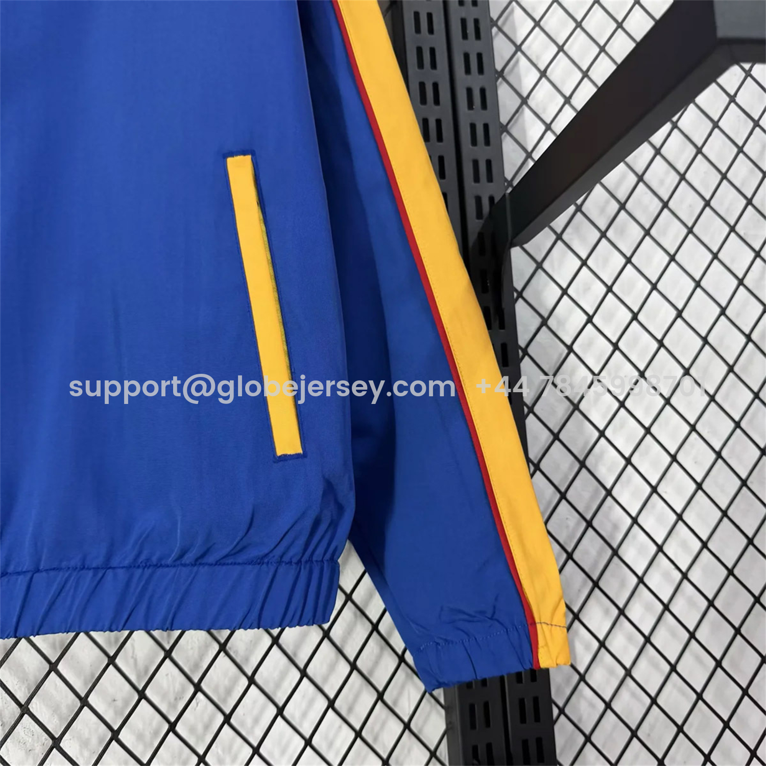 GlobeJersey-Colombia 2026 Windbreaker Jacket - Blue With Yellow
