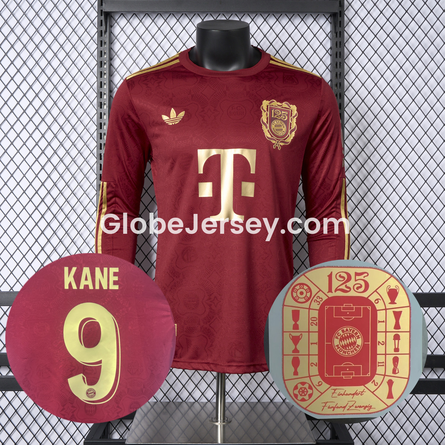 GlobeJersey-Bayern Munich 2025 125th Anniversary Long Sleeves Jersey - Player Version