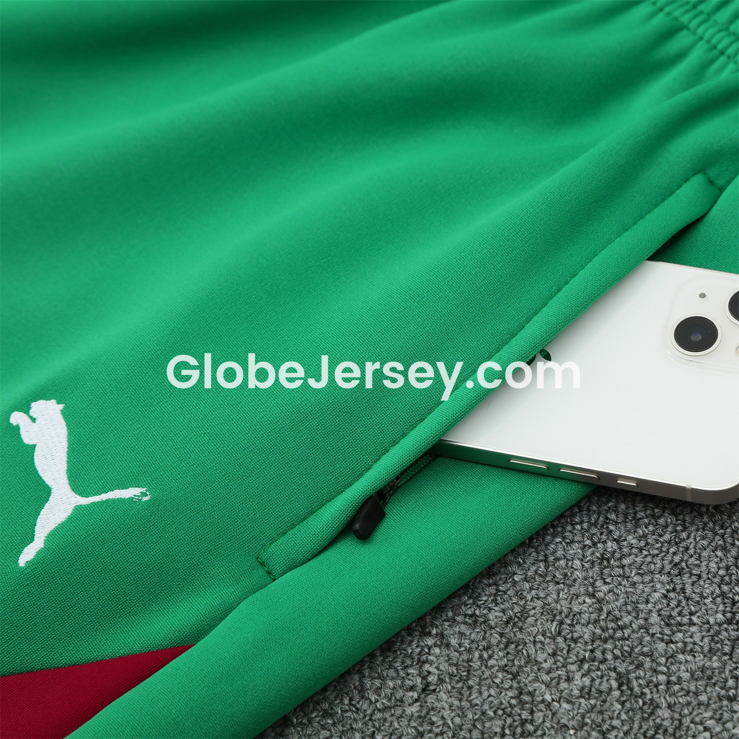 GlobeJersey-Morocco 25-26 Jacket Training Tracksuit - Red Jackets & Green Pants