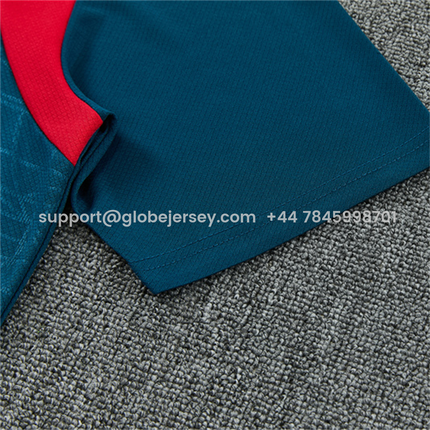 GlobeJersey-Portugal 2026 Kids Short-Sleeve Training Set - Dark Teal With Red And Light Teal Accents Top & Colors Pants